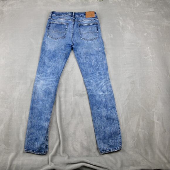 American Eagle Jeans Mens 32X34 (29x33 Meas) Skinny Distressed Denim Blue - Picture 6 of 11